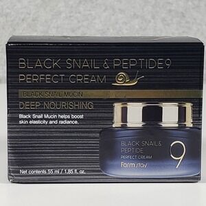Farmstay Black Snail Peptide 9 Cream K-Beauty Glass Skin Glow NIB 1.85oz‎